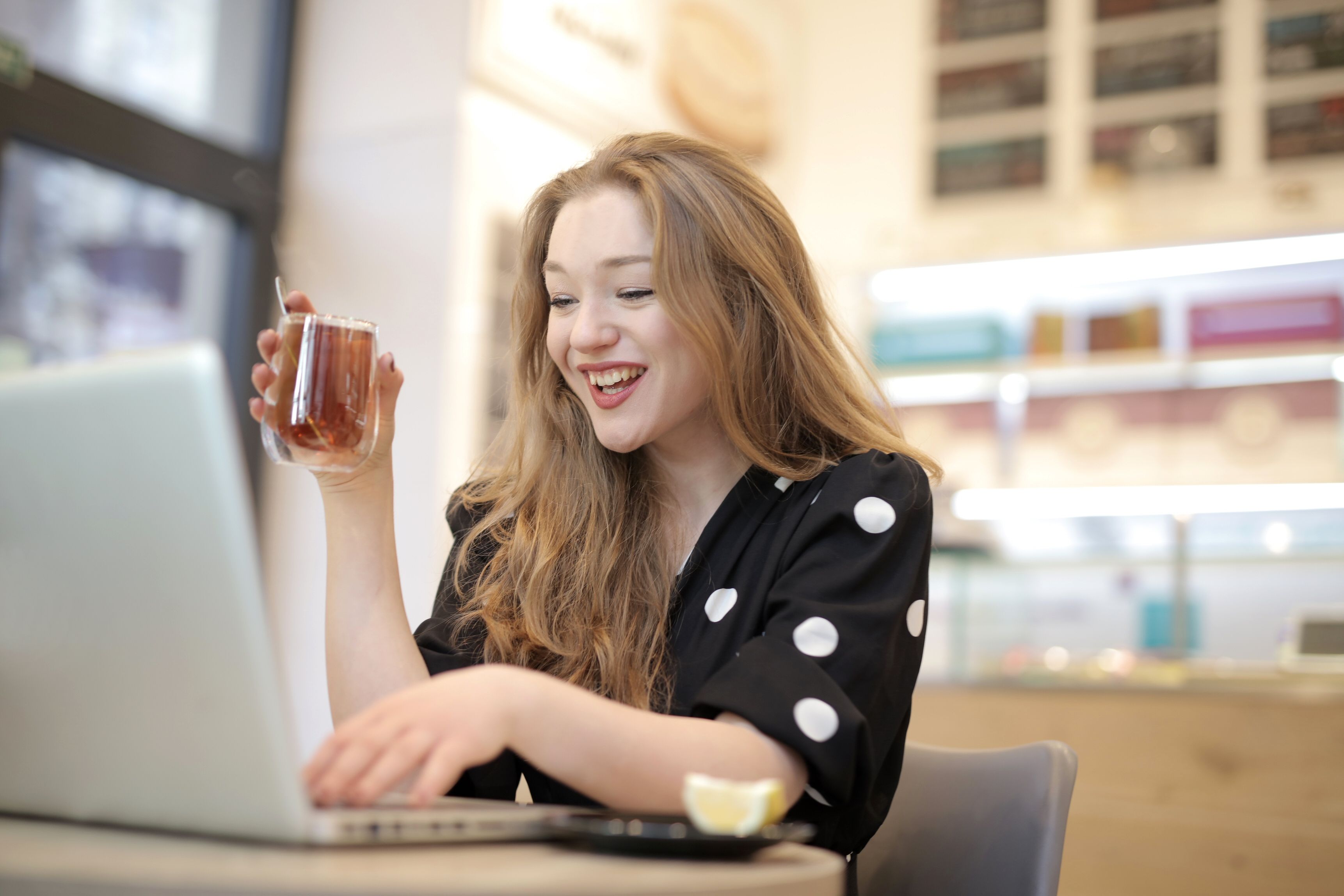 Woman working with a laptop
